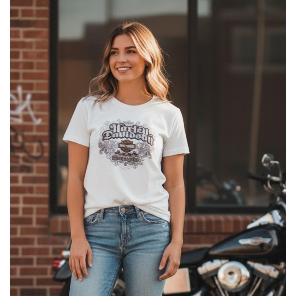 Harley Davidson motorcycles graphic tee White Size L